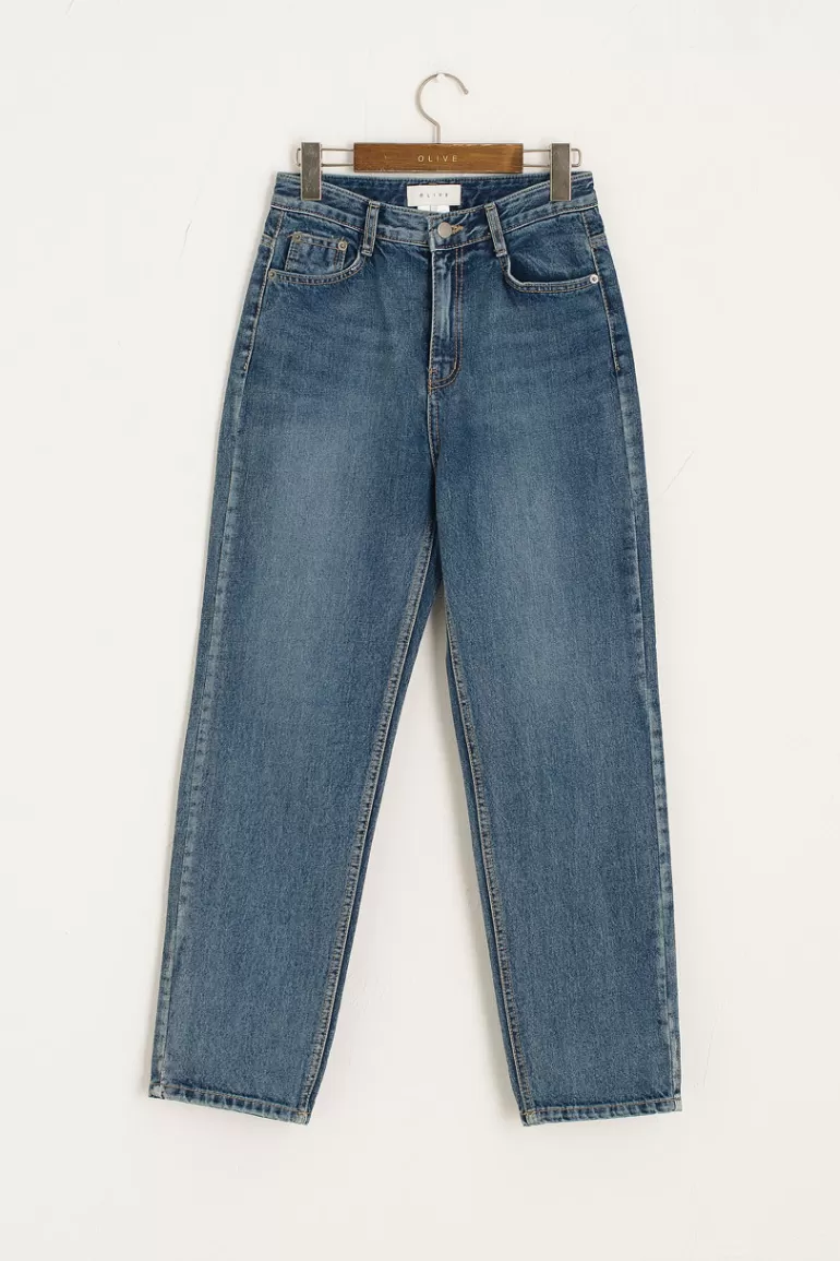 Women Olive Clothing Nina Straight Jean, Blue