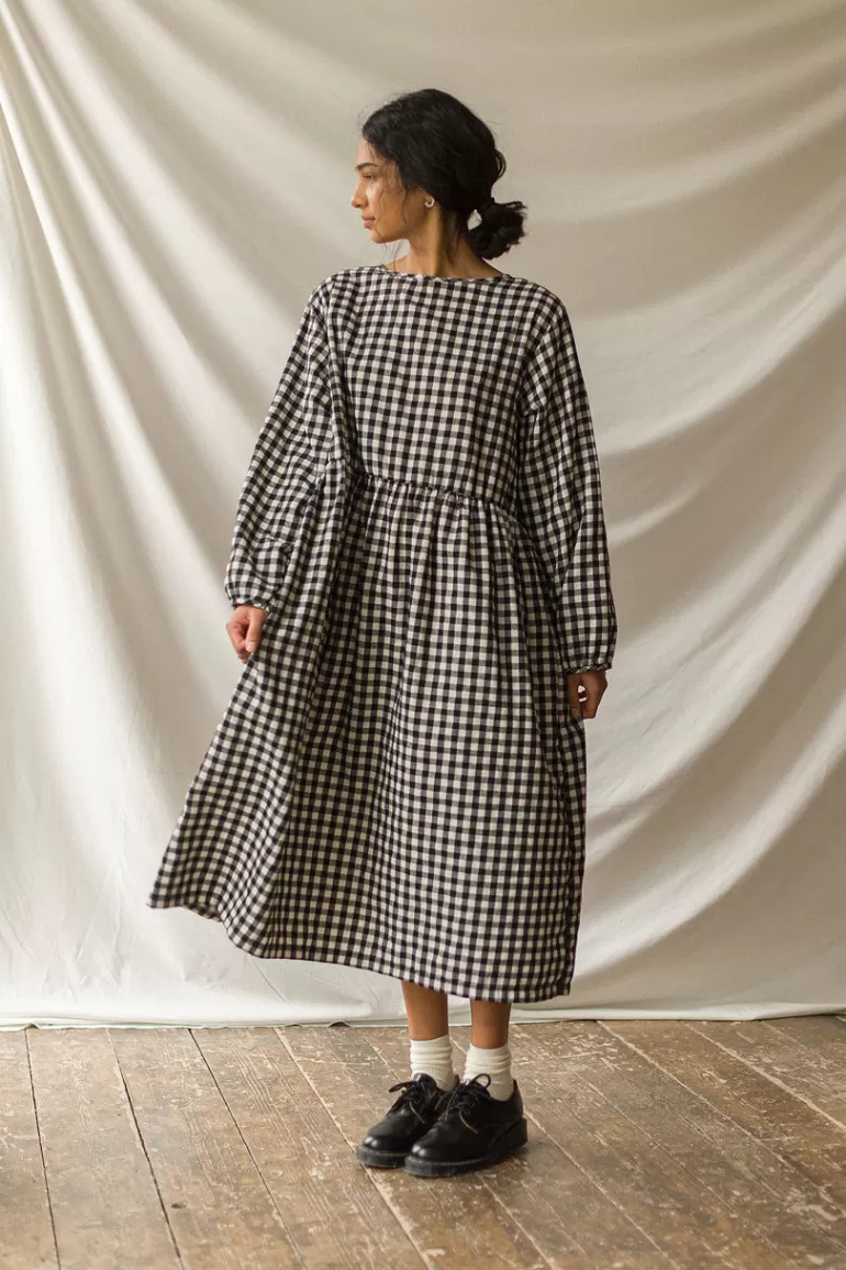 Women Olive Clothing Noa Gingham Dress, Black