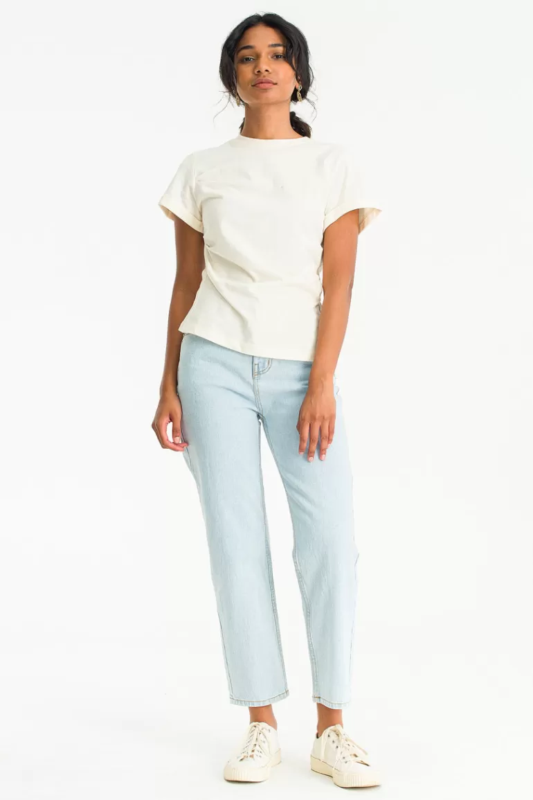 Women Olive Clothing Noah Straight Leg Jean, Light Blue