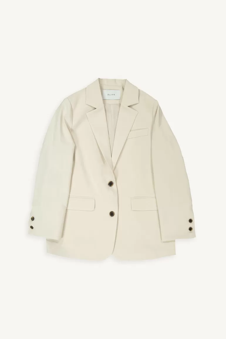 Women Olive Clothing Nori Buttoned Jacket, Ivory