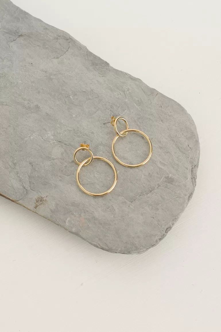 Women Olive Clothing Olive Hoop Earrings, Gold Plated