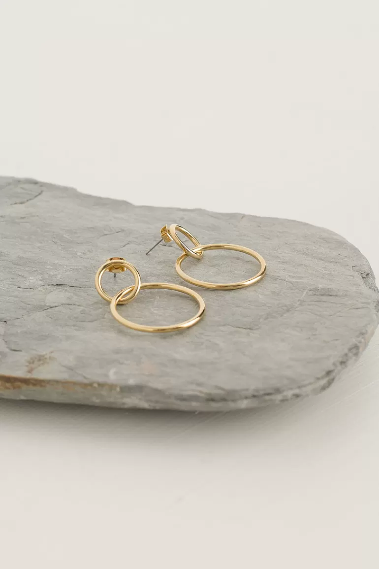 Women Olive Clothing Olive Hoop Earrings, Gold Plated