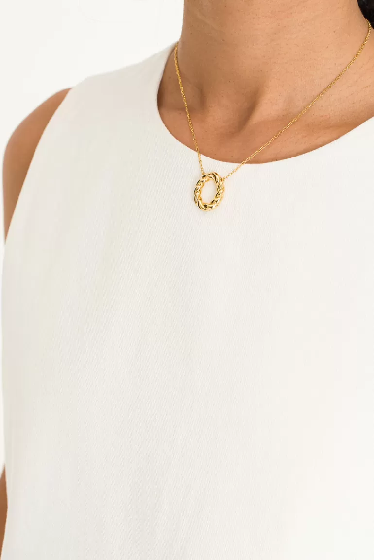 Women Olive Clothing Olivia Twine Loop Necklace, 14K Gold Plated