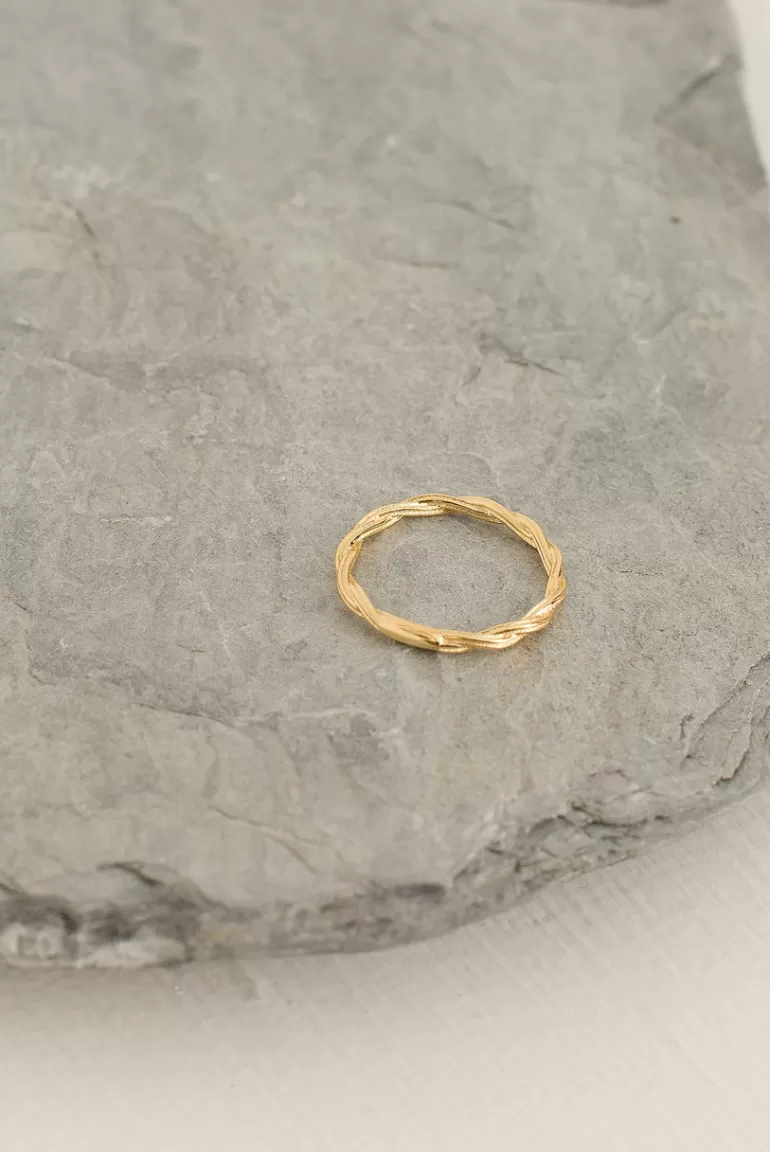 Women Olive Clothing Olivia Twine Ring, 14K Gold Plated