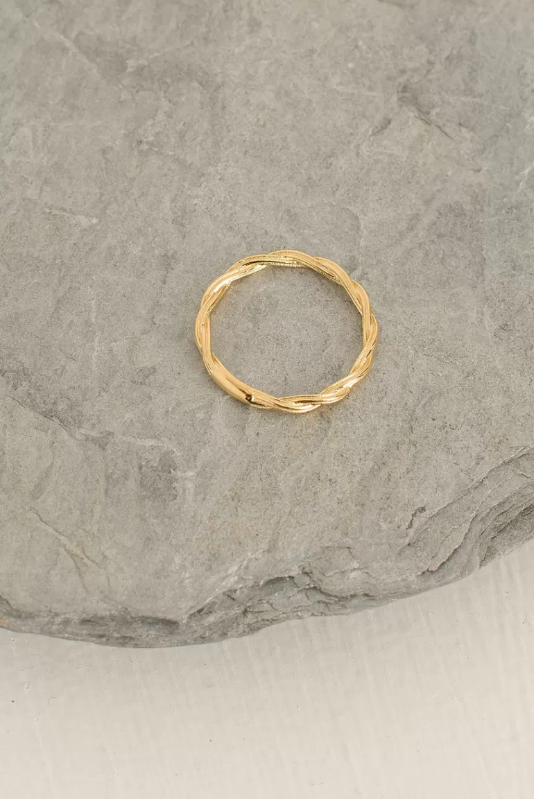 Women Olive Clothing Olivia Twine Ring, 14K Gold Plated