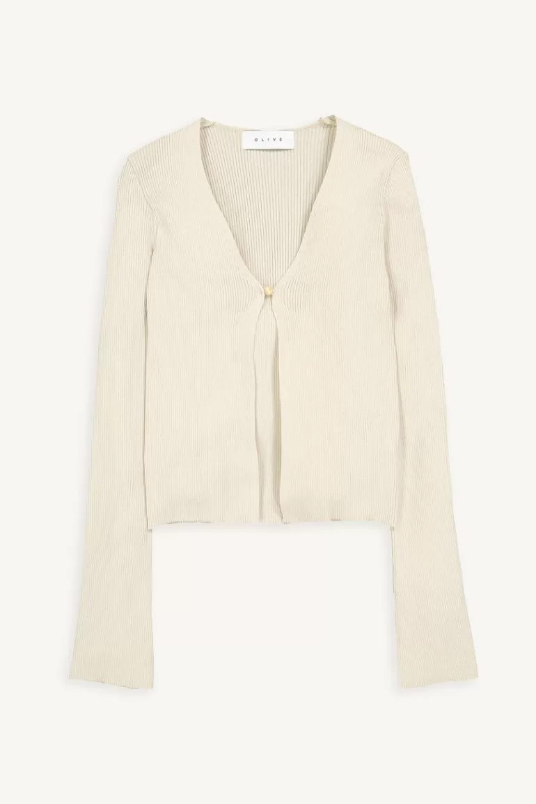Women Olive Clothing One Button Open Cardigan, Beige