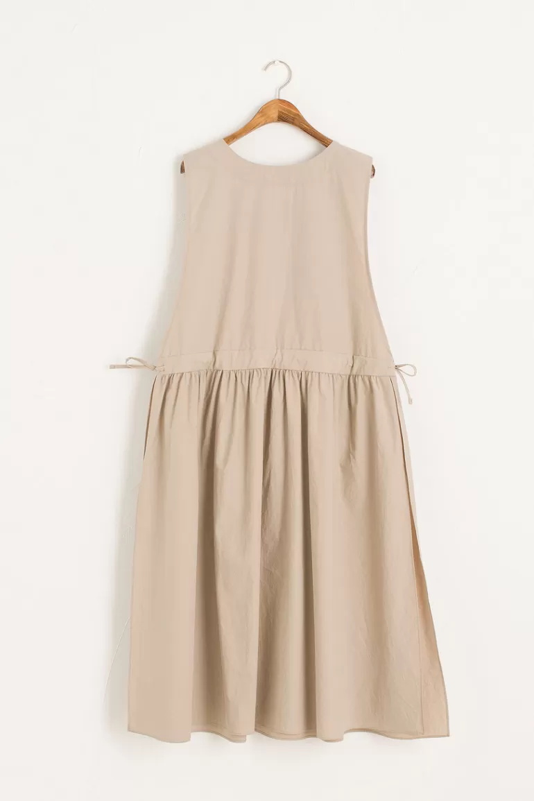 Women Olive Clothing Open Apron Dress, Beige