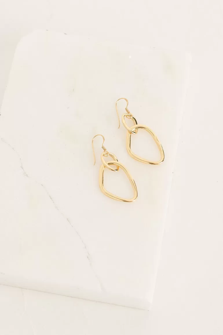 Women Olive Clothing Pabloa Earrings, 18K Gold Plated