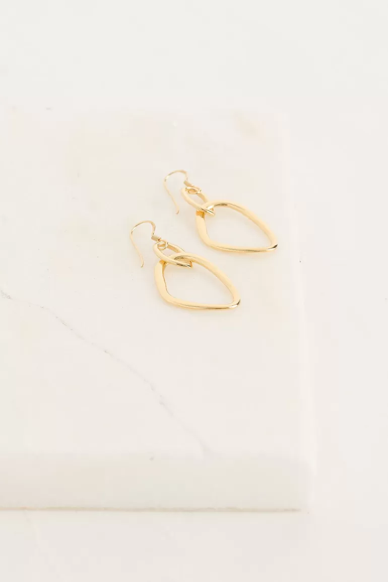 Women Olive Clothing Pabloa Earrings, 18K Gold Plated
