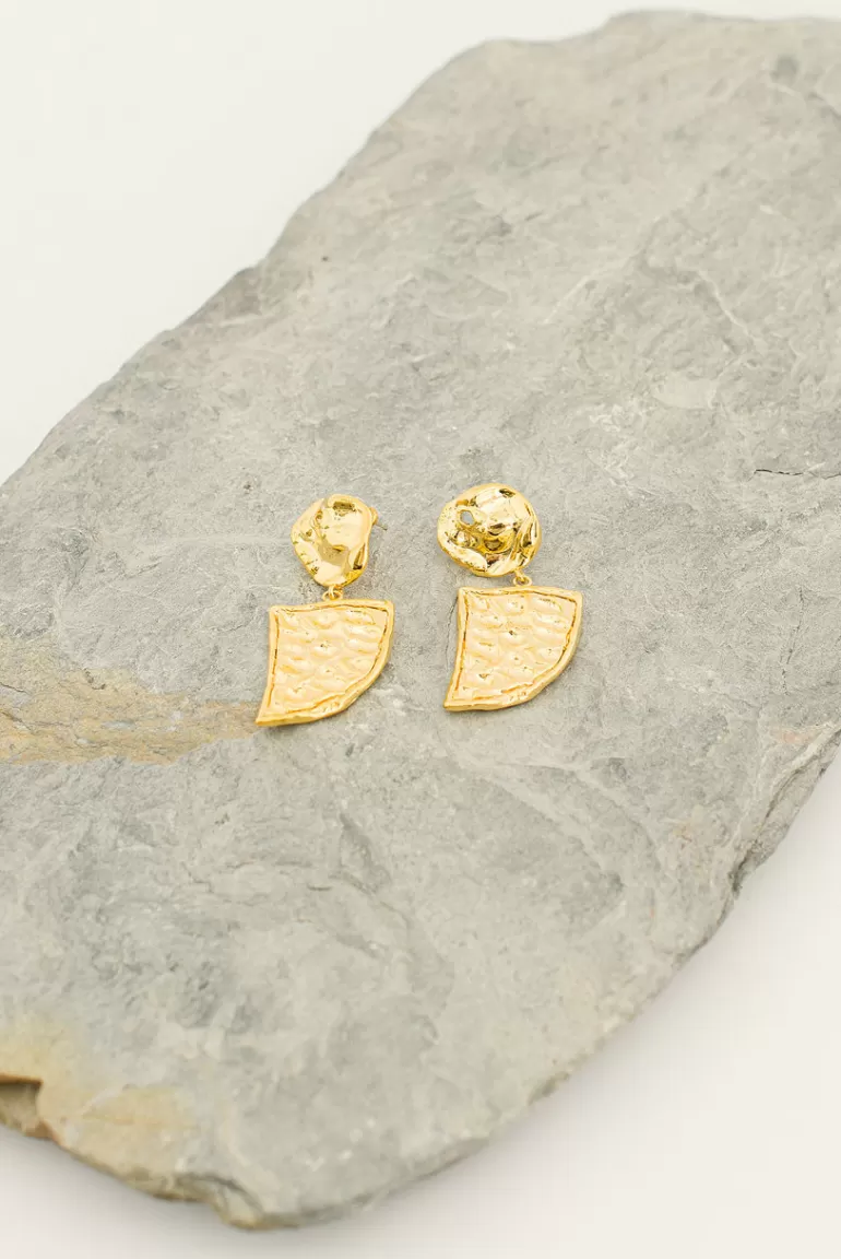 Women Olive Clothing Paige Statement Earrings, Gold Plated