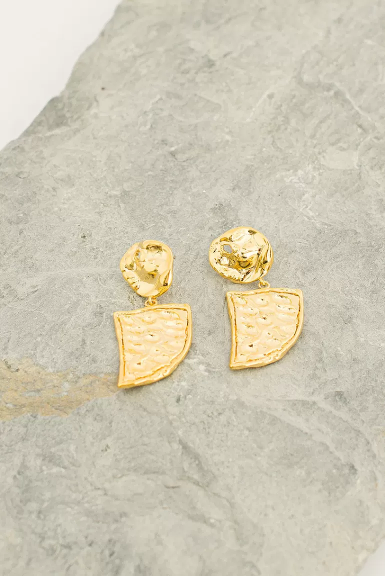 Women Olive Clothing Paige Statement Earrings, Gold Plated