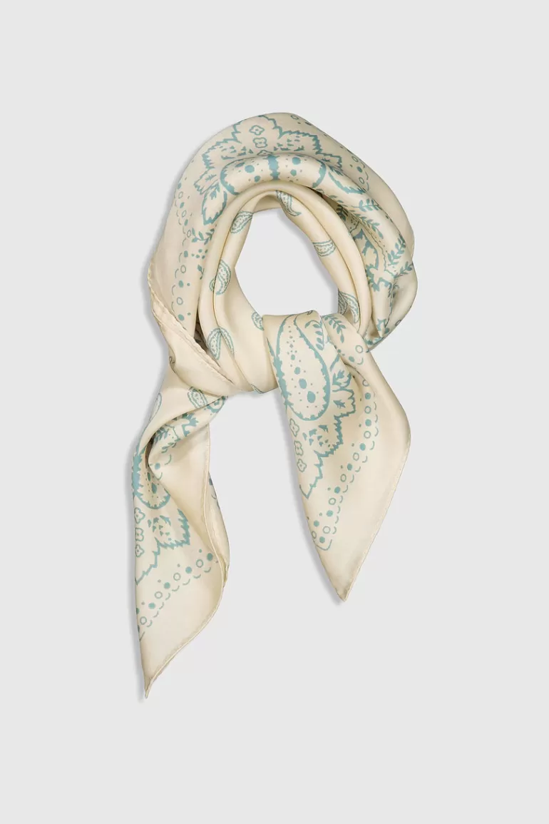 Women Olive Clothing Paisley Mini Scarf, Blue