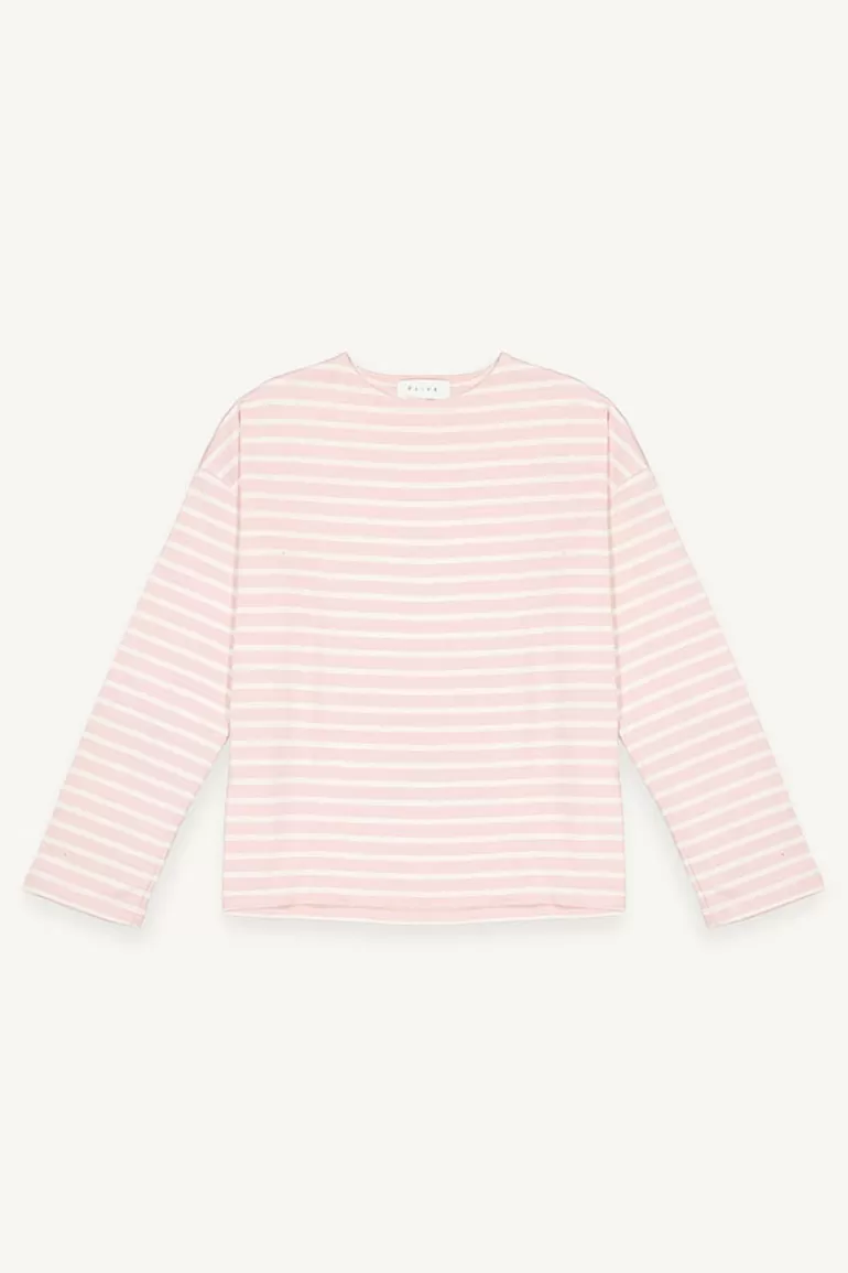 Women Olive Clothing Pastel Stripe Tee, Pink