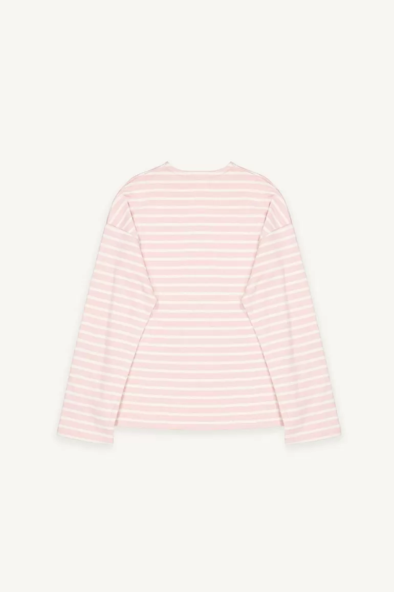 Women Olive Clothing Pastel Stripe Tee, Pink