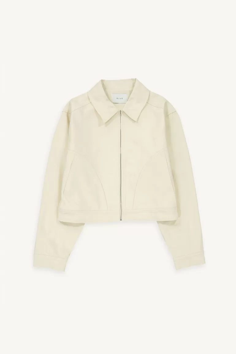 Women Olive Clothing Peter Simple Blouson, Cream
