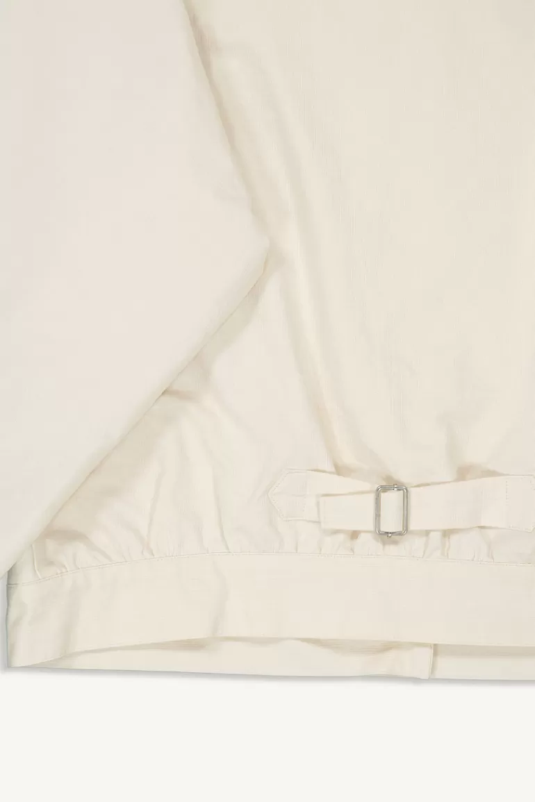 Women Olive Clothing Pintuck Blouson, Cream