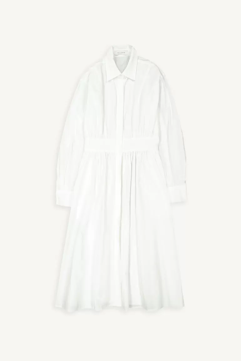 Women Olive Clothing Pintuck Shirt Dress, Ivory