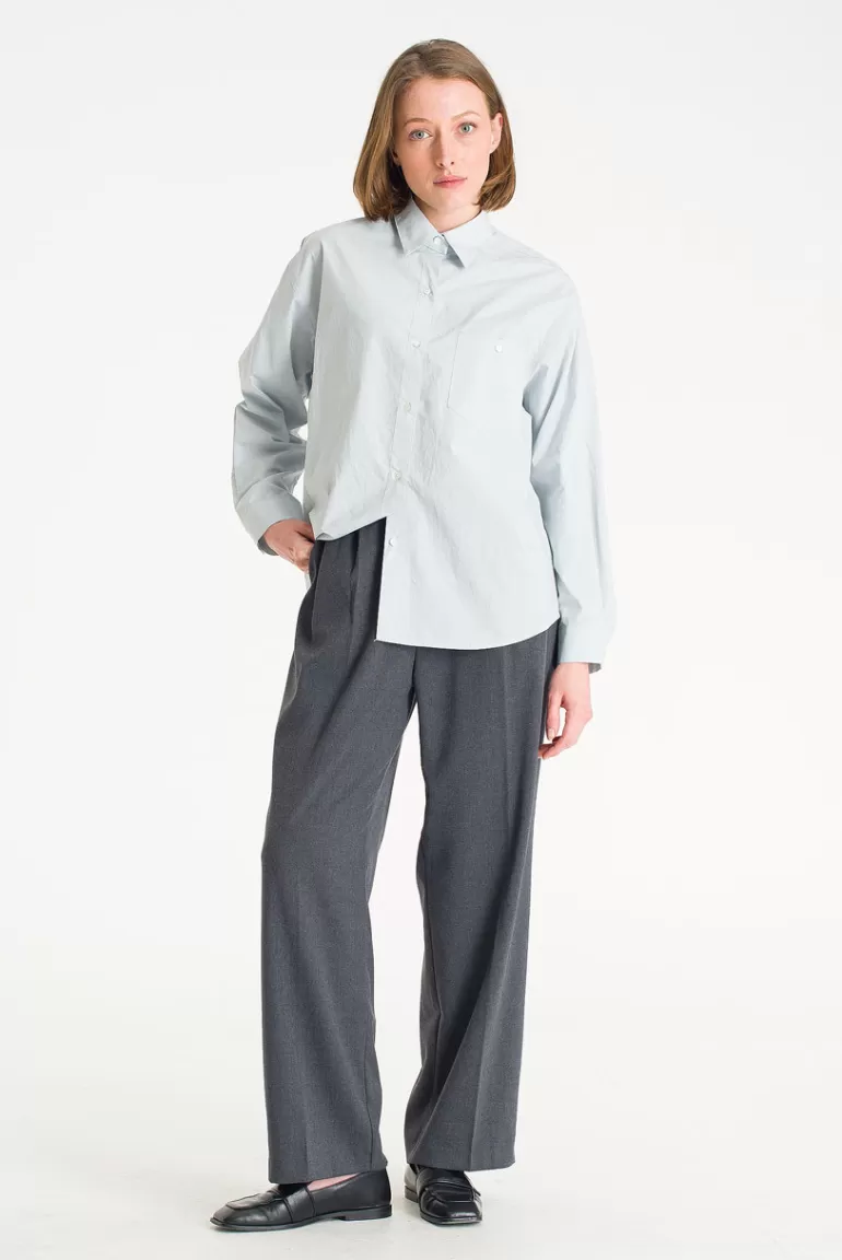 Women Olive Clothing Pleated Daily Slacks, Charcoal