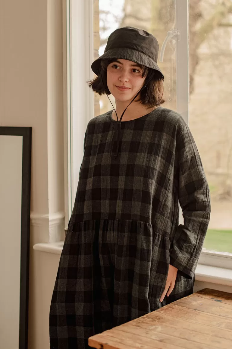 Women Olive Clothing Poppi Double Faced Check Dress, Large Check