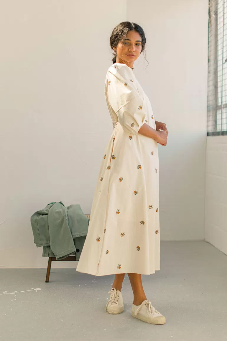 Women Olive Clothing Purton Floral Dress, Ivory