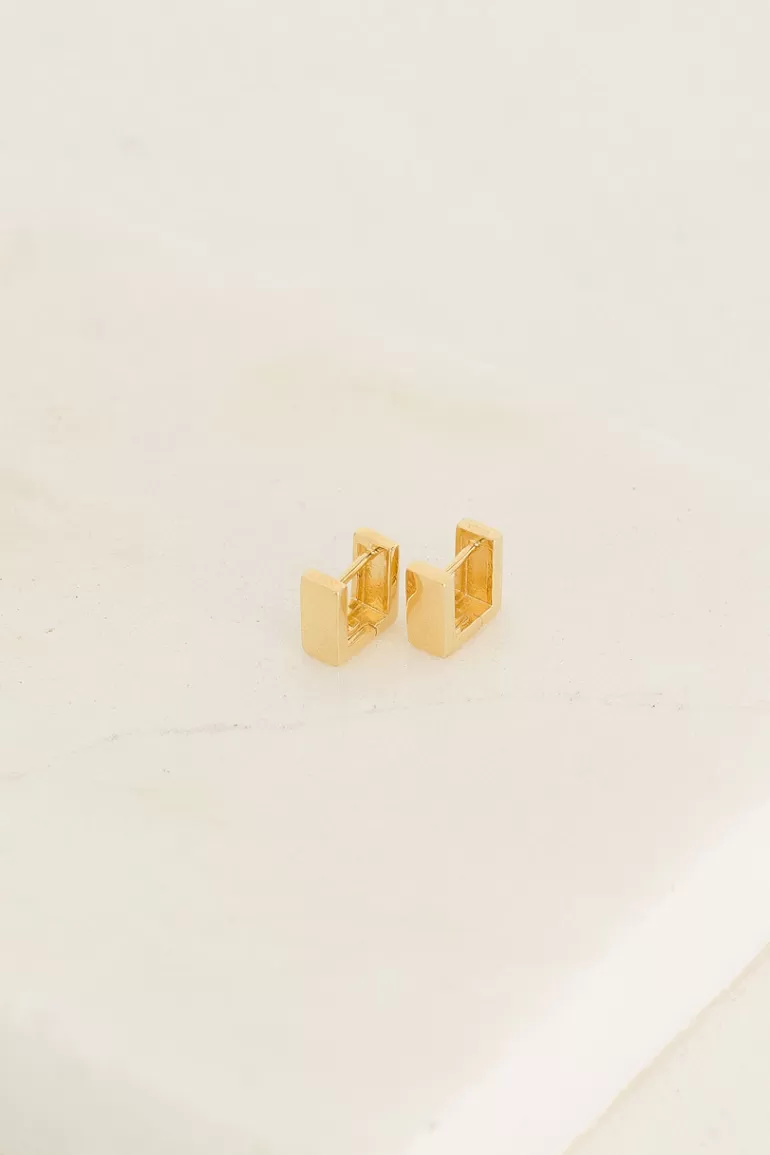 Women Olive Clothing Quattro Huggie Hoop Earrings, 18K Gold Plated