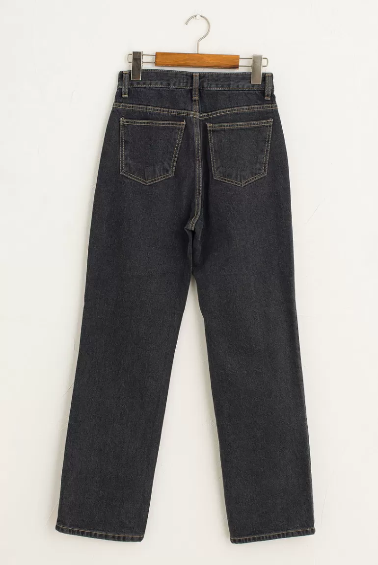 Women Olive Clothing Recycled Cotton Denim Jean, Black