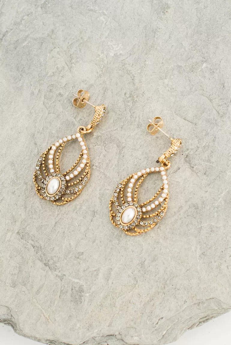 Women Olive Clothing Reina Earrings, Gold Plated