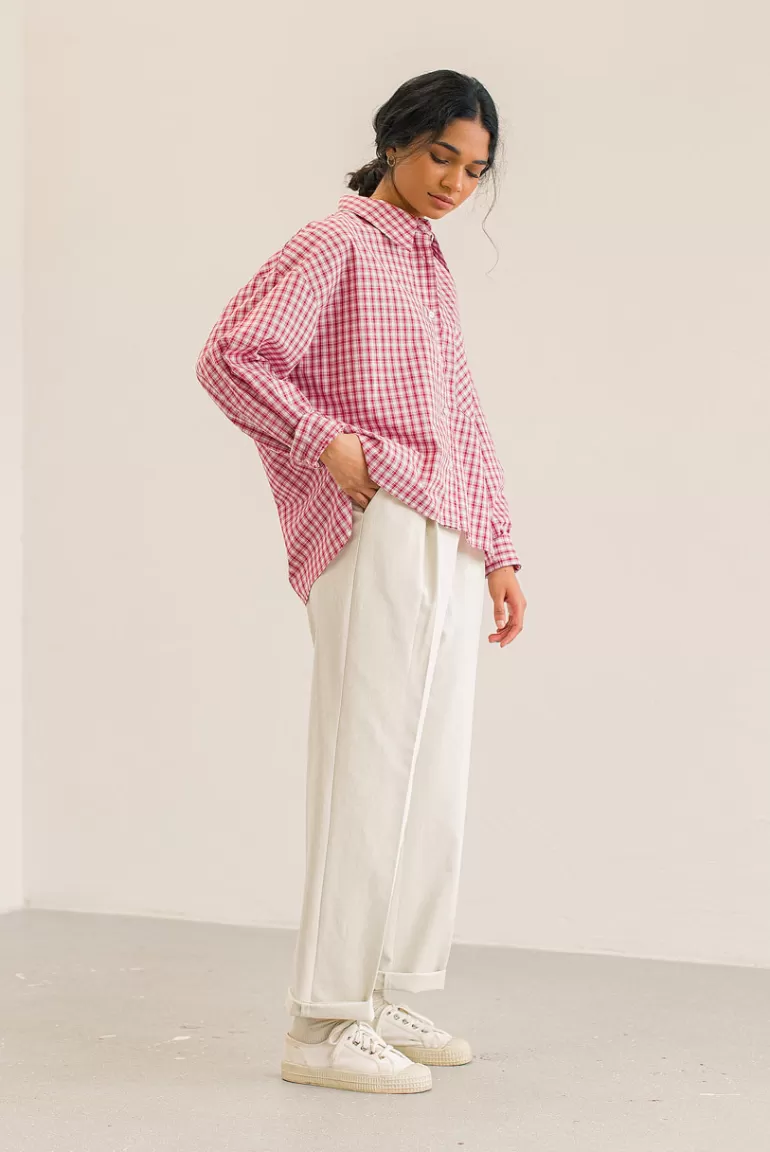 Women Olive Clothing Remy Cotton Pants, Cream