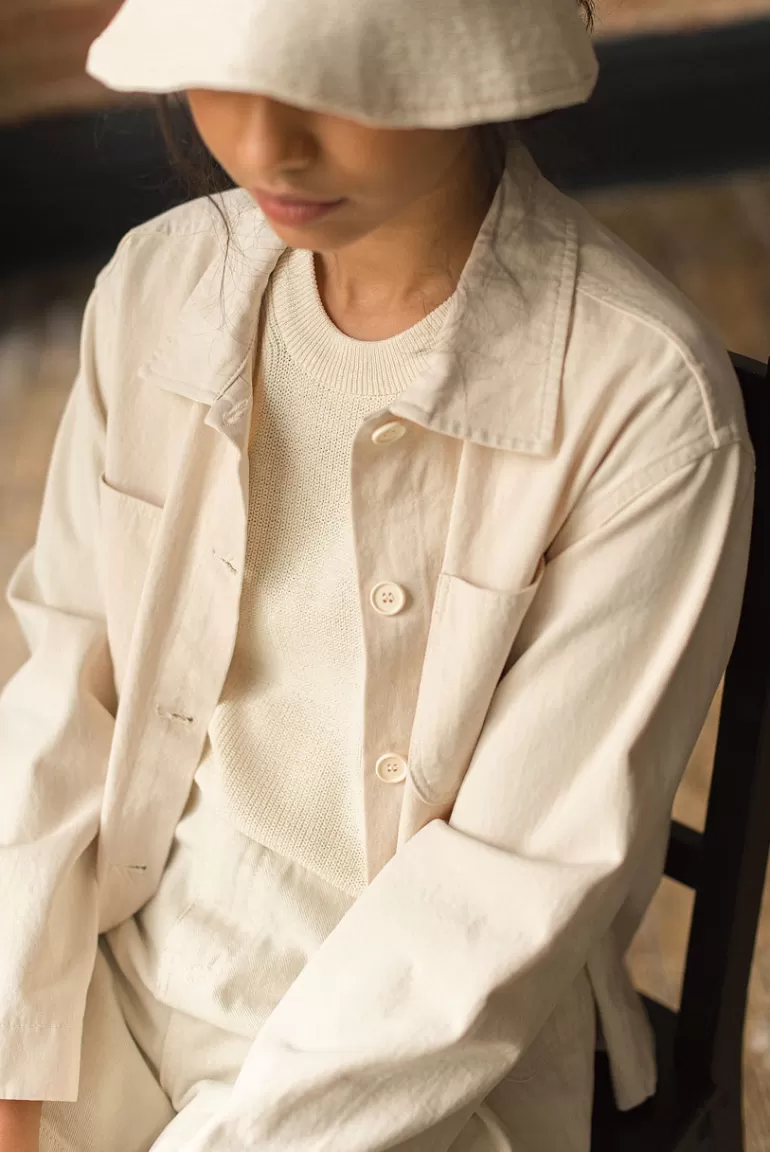 Women Olive Clothing Risa Four Pocket Jacket, Ivory