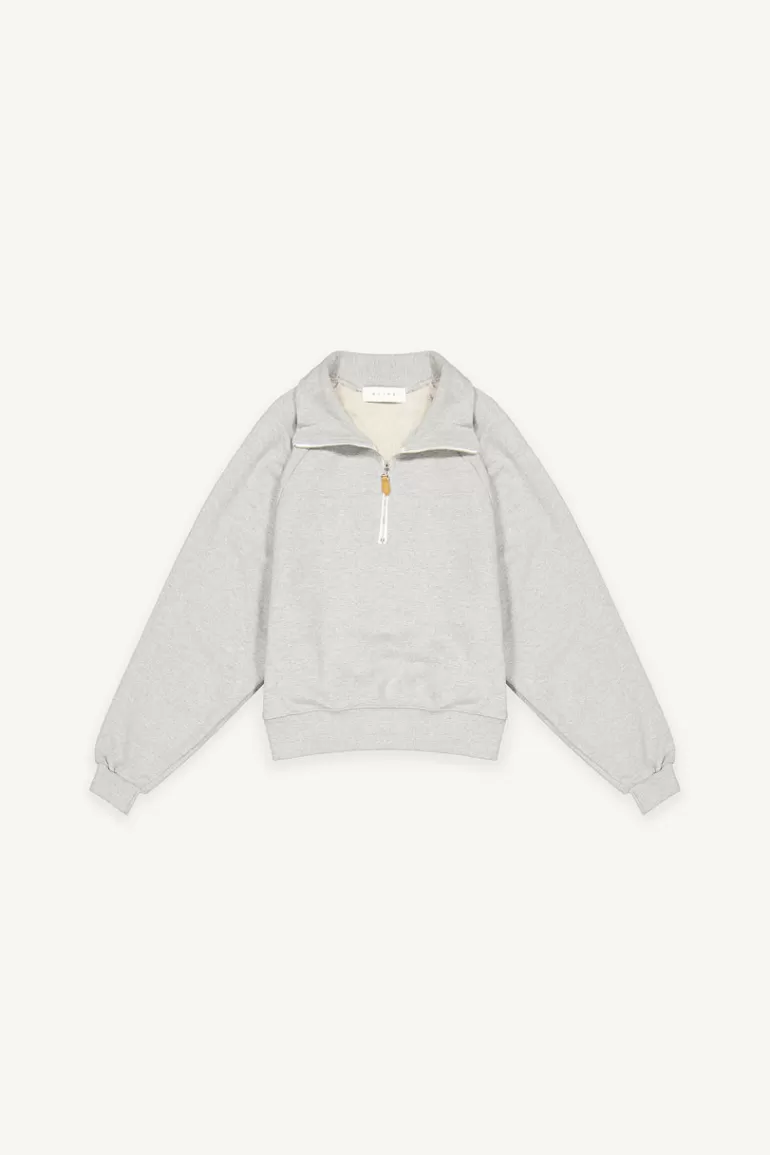Women Olive Clothing Rita Zip Up Sweat, Melange Grey