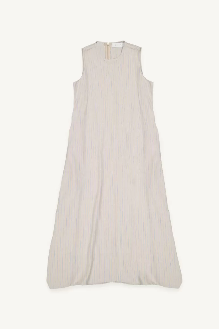 Women Olive Clothing Roa Pinstripe Dress, Beige