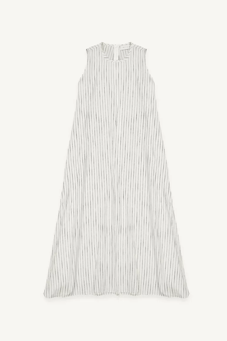 Women Olive Clothing Roa Pinstripe Dress, Ivory
