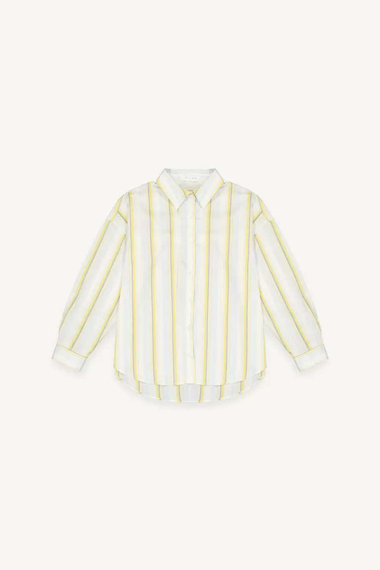 Women Olive Clothing Rona Stripe Shirt, Yellow