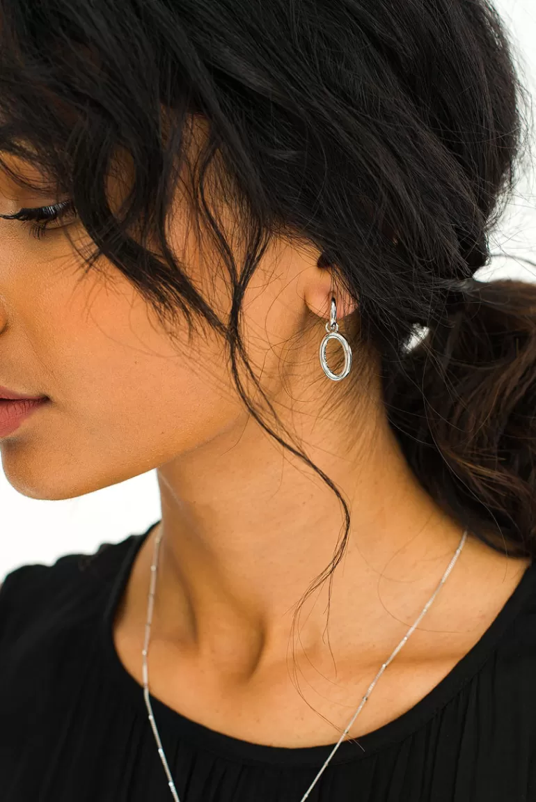 Women Olive Clothing Rose Daily Simple Earrings, Sterling Silver