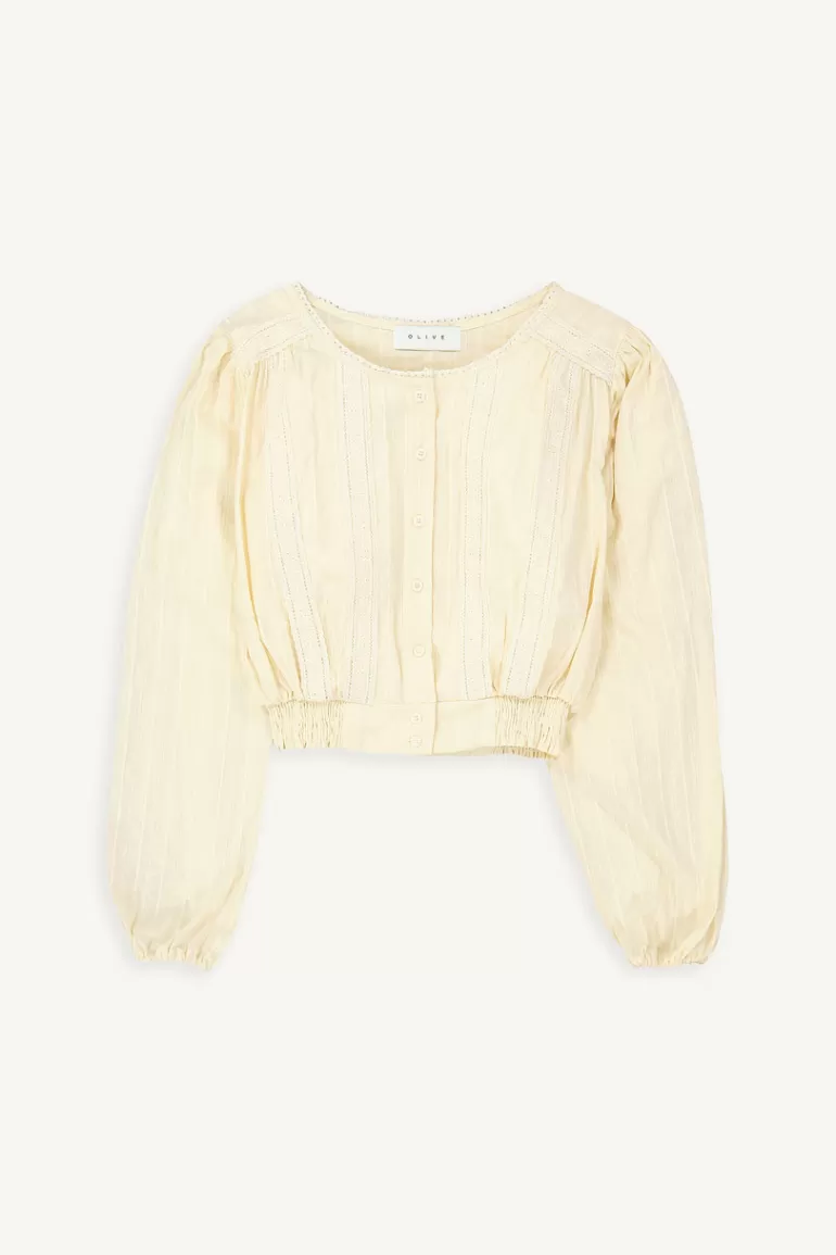 Women Olive Clothing Rumi Lace Blouse, Beige