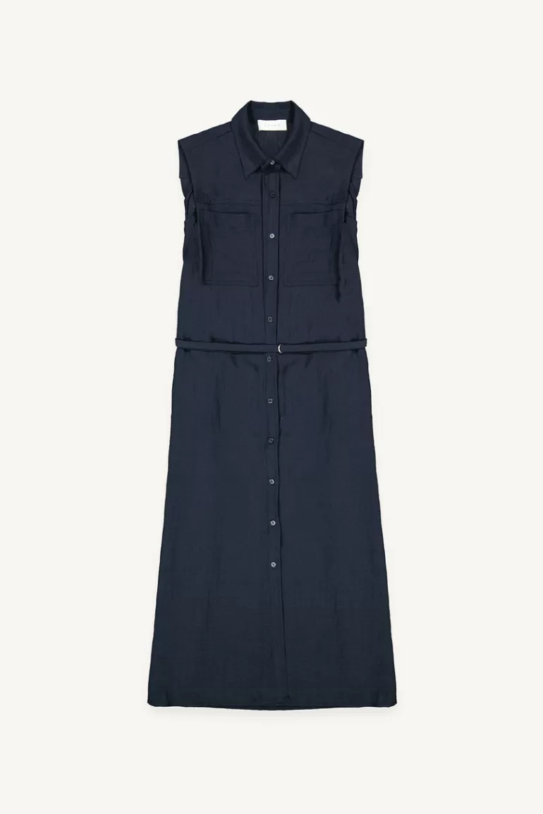 Women Olive Clothing Sadie Shirt Dress, Navy