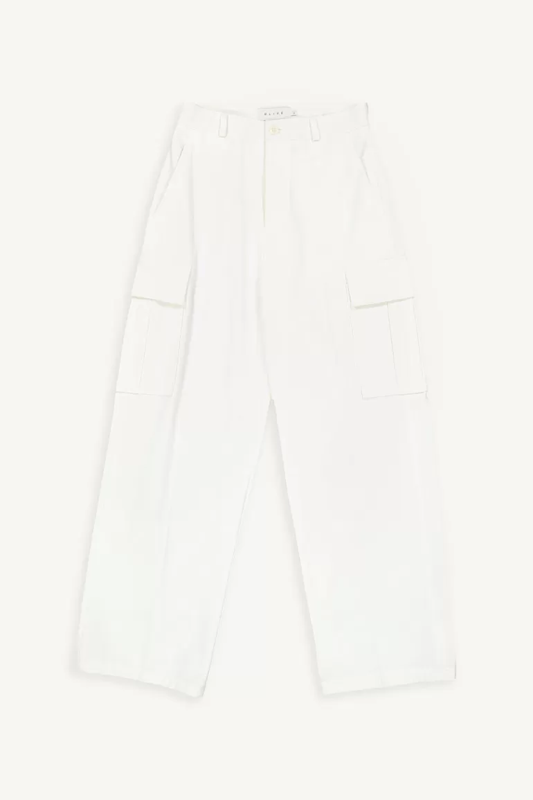 Women Olive Clothing Saka Cargo Pants, Ivory