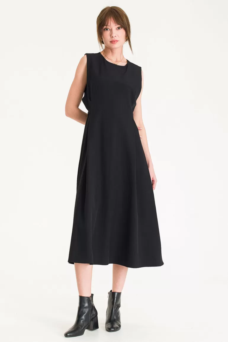 Women Olive Clothing Saka Pinafore Dress, Black