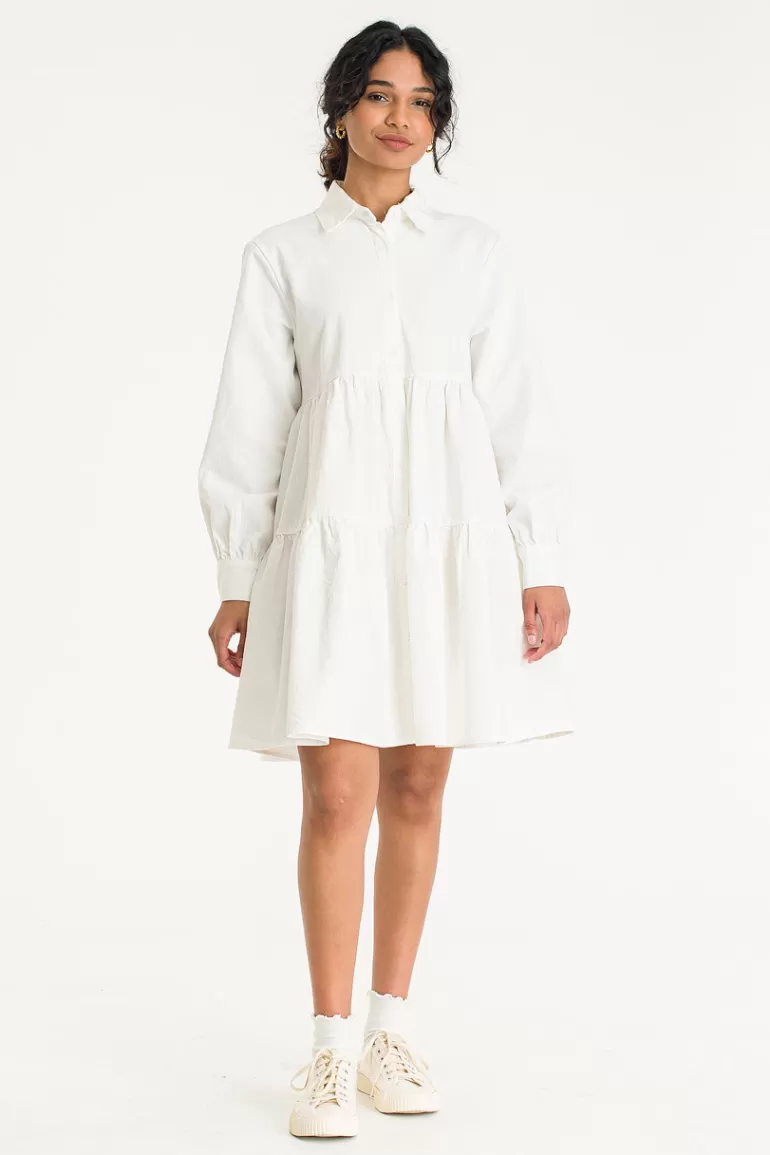 Women Olive Clothing Sakura Tiered Dress, White