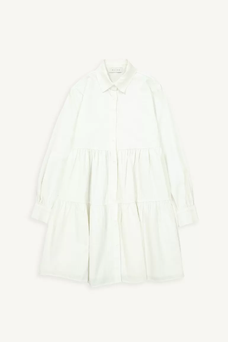 Women Olive Clothing Sakura Tiered Dress, White