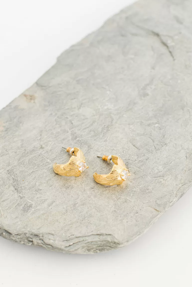 Women Olive Clothing Sarah Hoop Earrings, Gold Plated