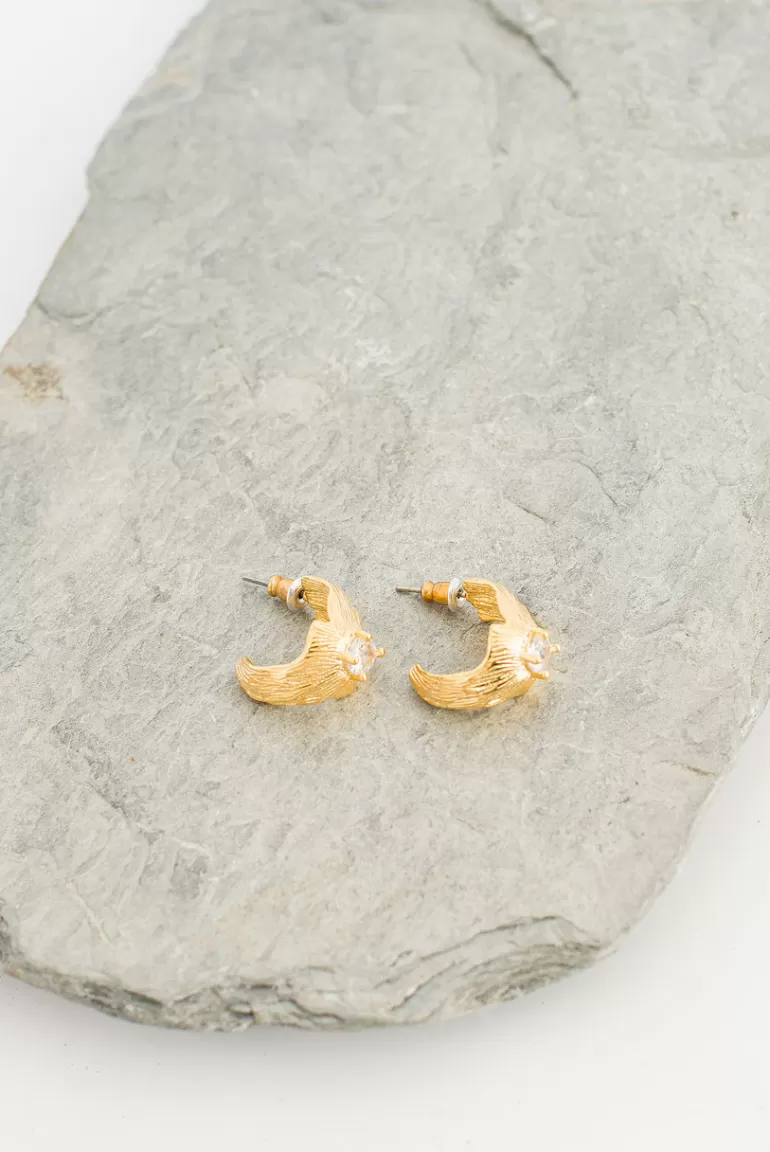 Women Olive Clothing Sarah Hoop Earrings, Gold Plated