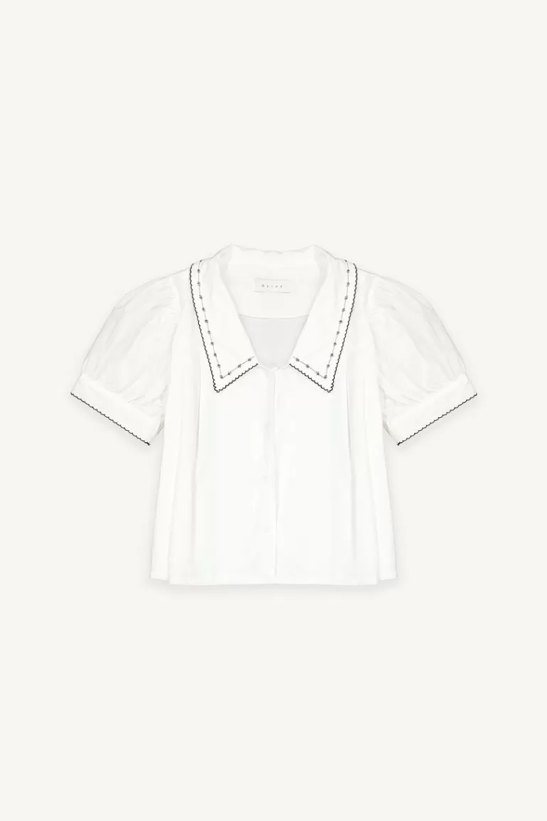 Women Olive Clothing Sasha Embroidered Blouse, Ivory
