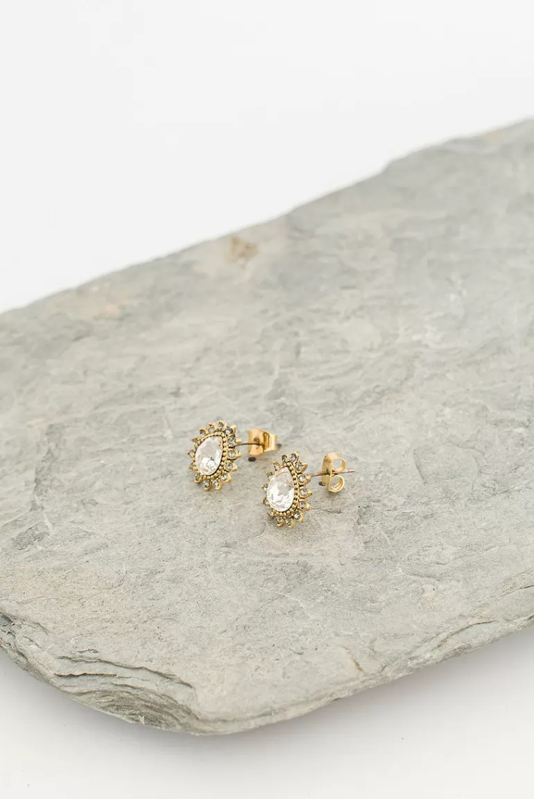 Women Olive Clothing Saskia Studs, Gold Plated