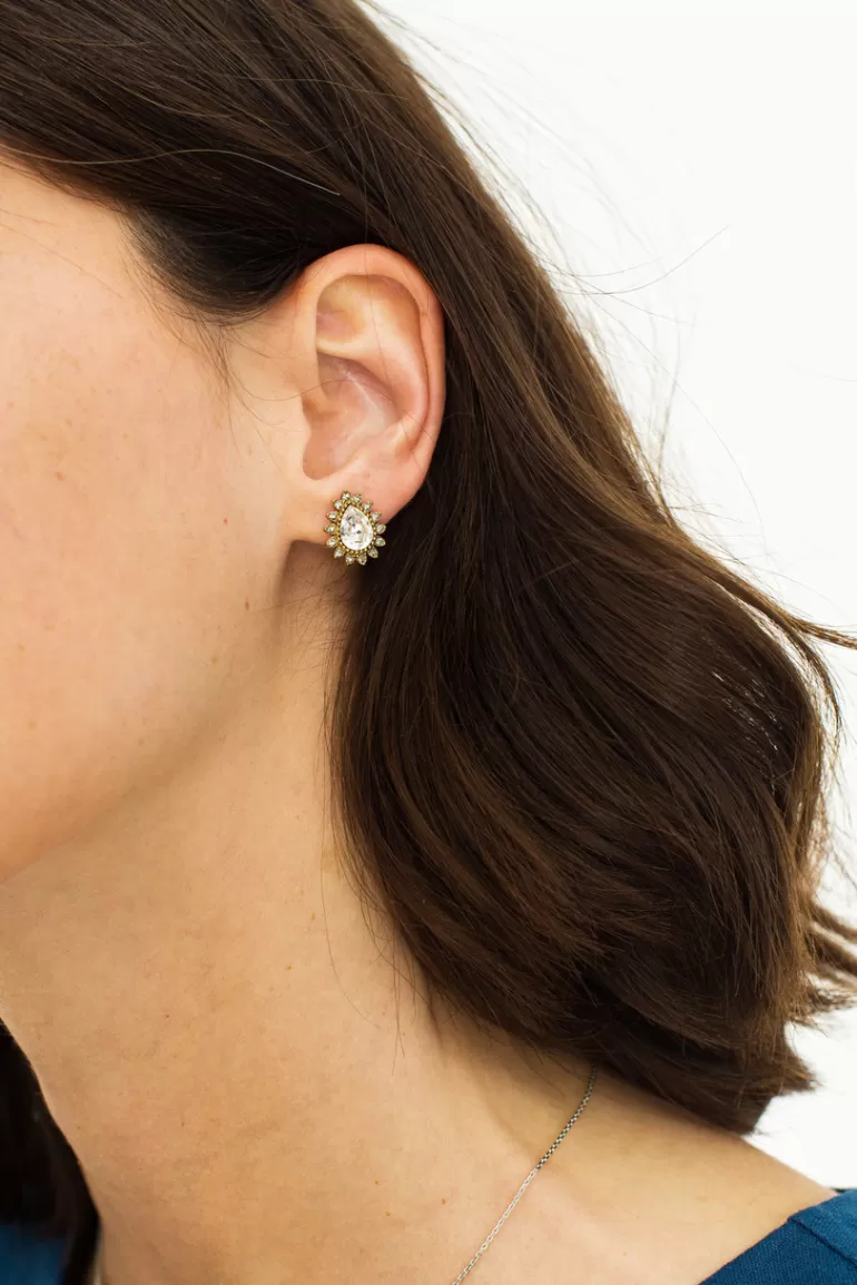 Women Olive Clothing Saskia Studs, Gold Plated