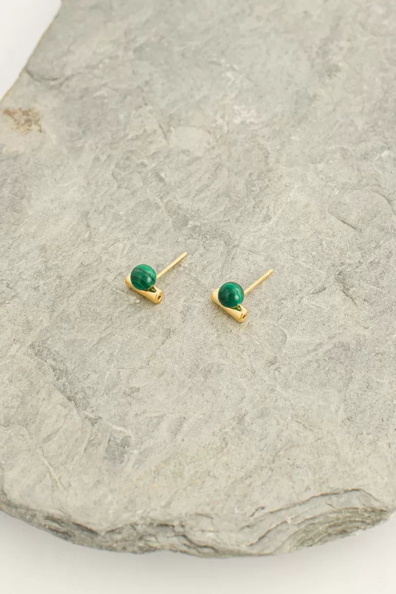 Women Olive Clothing Shinzo Circle Earrings, 14K Gold Plated