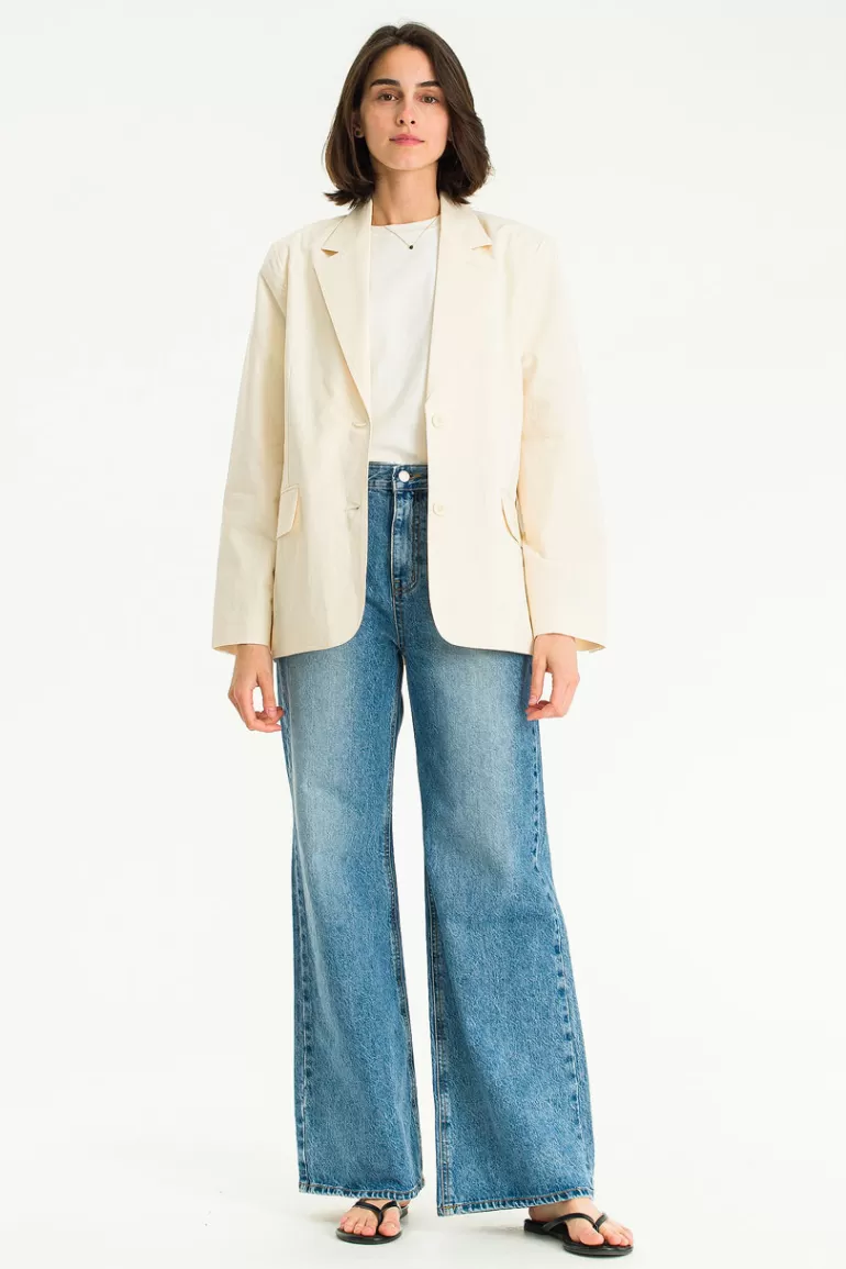 Women Olive Clothing Shoko Simple Jacket, Ivory