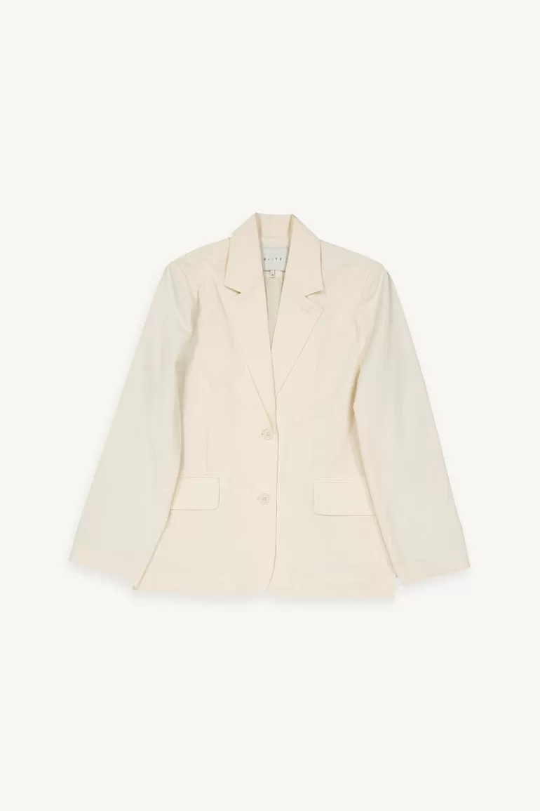 Women Olive Clothing Shoko Simple Jacket, Ivory
