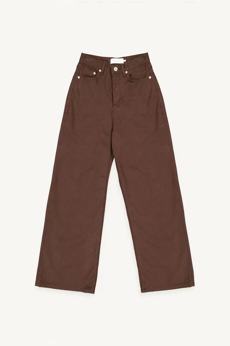 Women Olive Clothing Sienna Wide Denim Jean, Brown