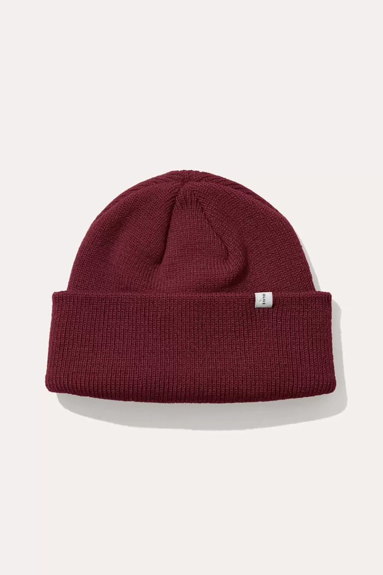 Women Olive Clothing Simple Beanie, Cherry